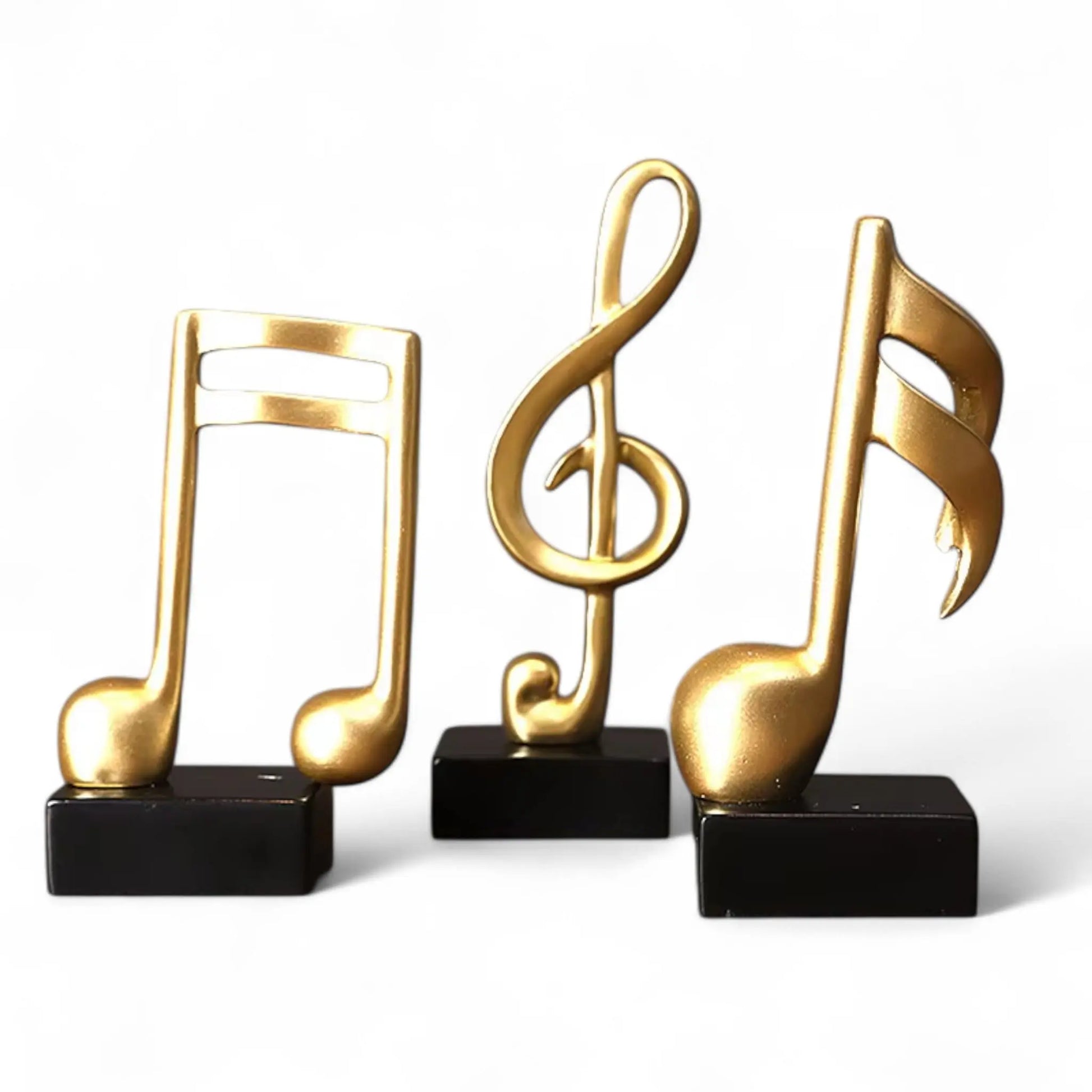 Musical Note Resin Sculpture – Elegant Gold Figurine for Home & Studio Decor  Geniogoods