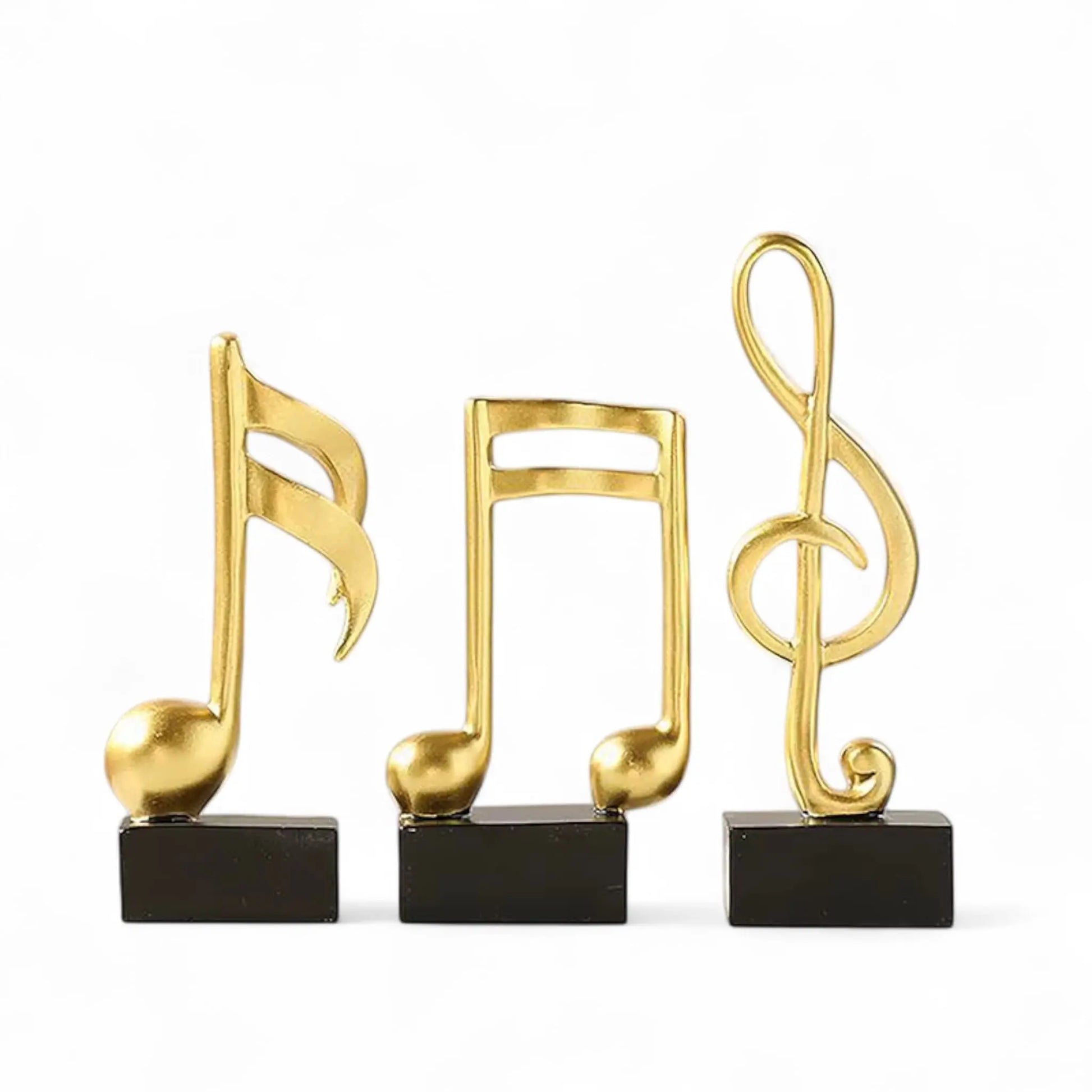 Musical Note Resin Sculpture – Elegant Gold Figurine for Home & Studio Decor  Geniogoods