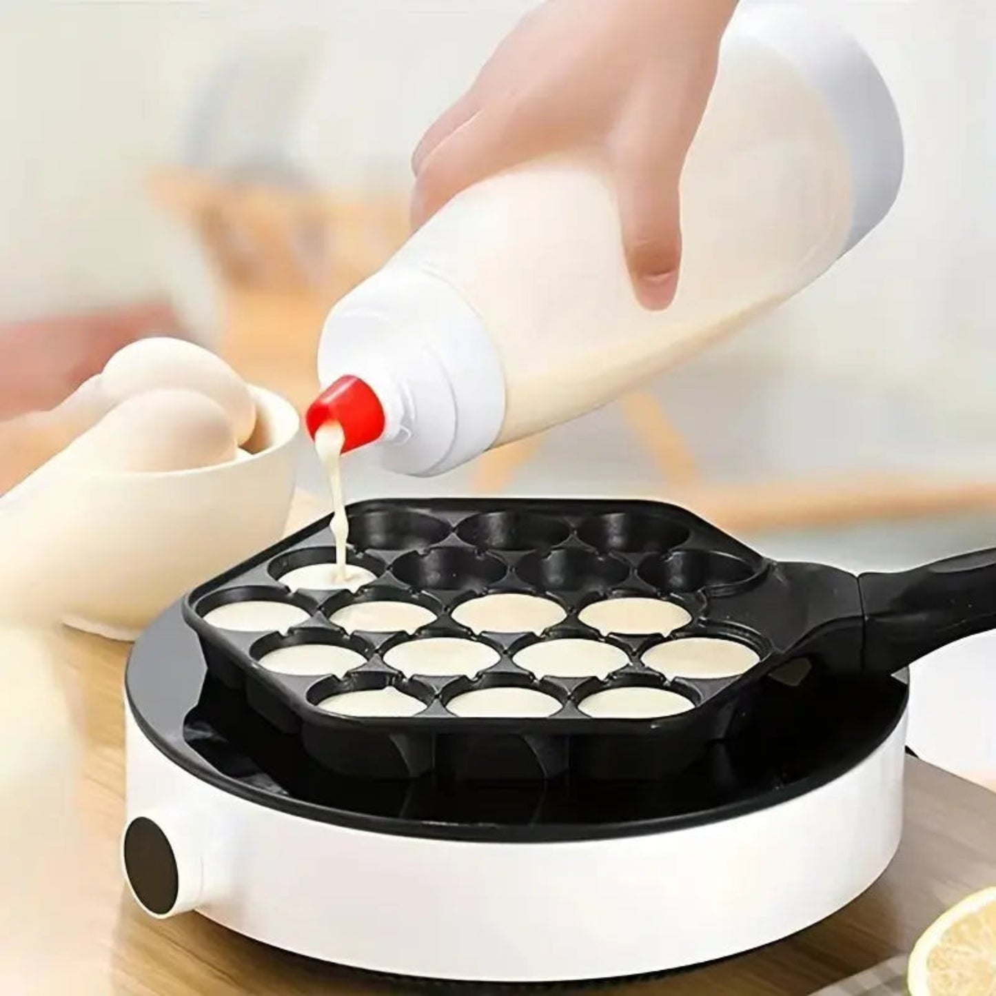 Pancake Batter Bottle | Mixer & Dispenser with Blender Ball 