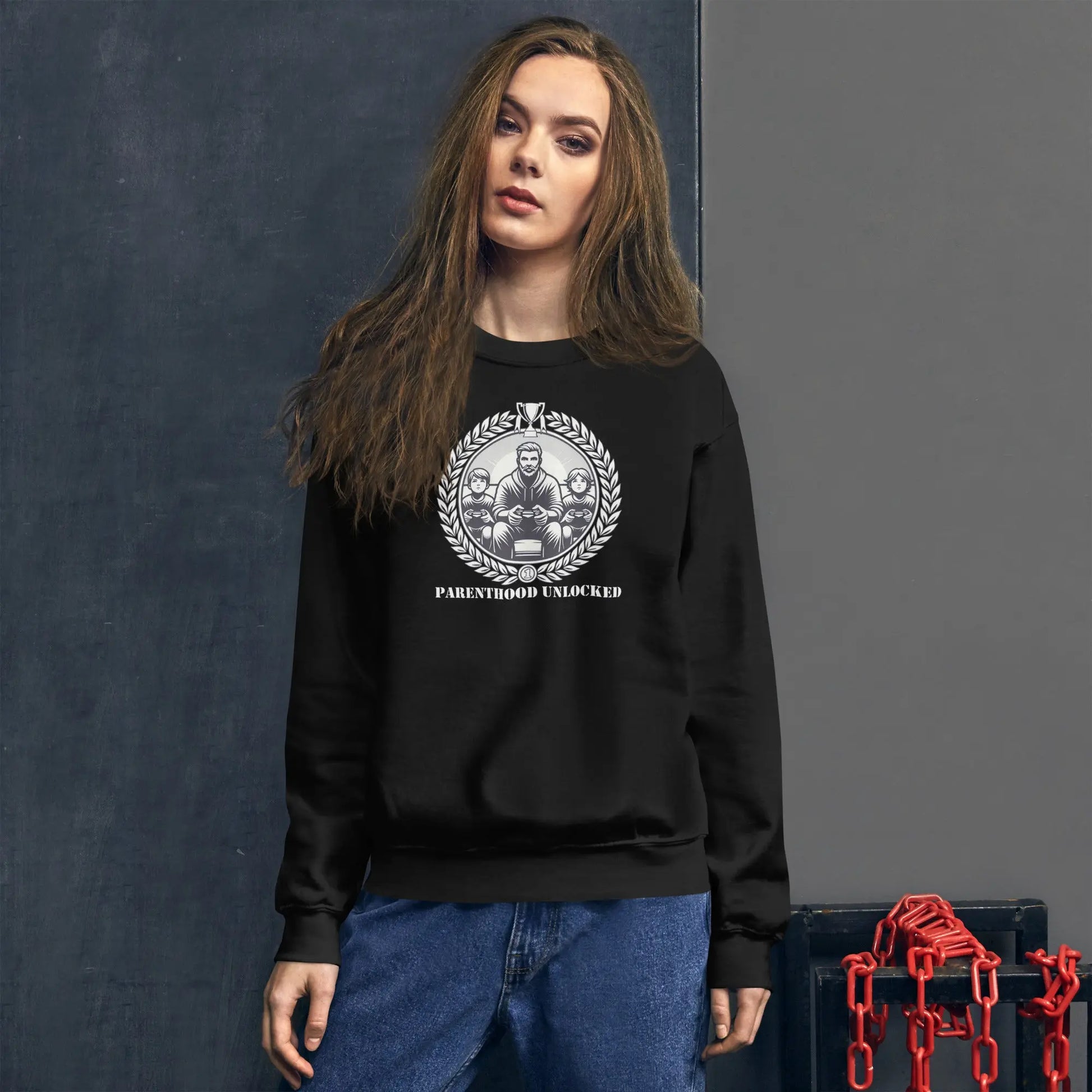 Parenthood Unlocked Sweatshirt | Unisex Classic | Gamer Achievement Tee for New Parents  Geniogoods