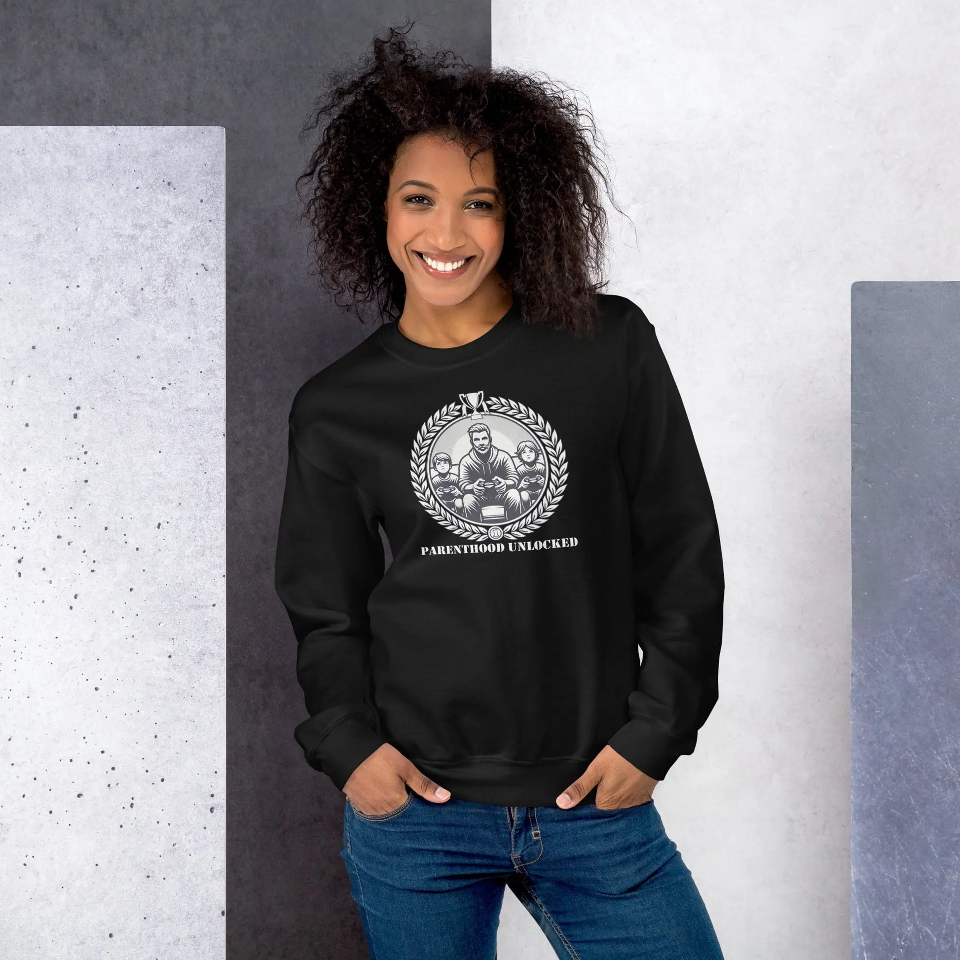 Parenthood Unlocked Sweatshirt | Unisex Classic | Gamer Achievement Tee for New Parents  Geniogoods
