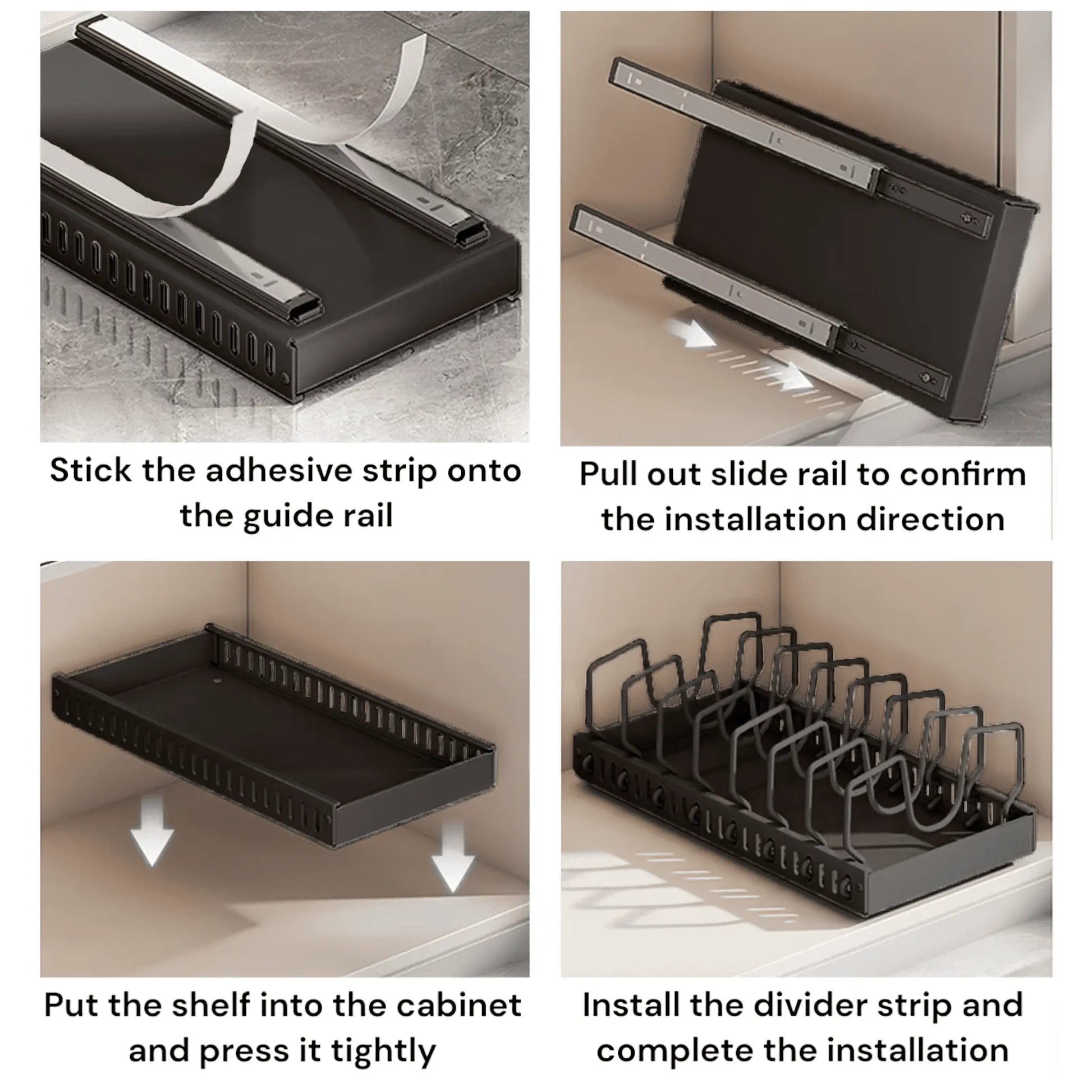 Pots and Pans Organizer – Sliding Cabinet Rack for Kitchen Storage Geniogoods