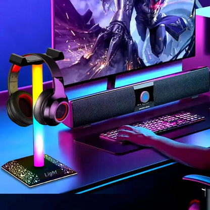 RGB Gaming Headset Stand | USB LED Lights for Vibrant Gaming Rooms