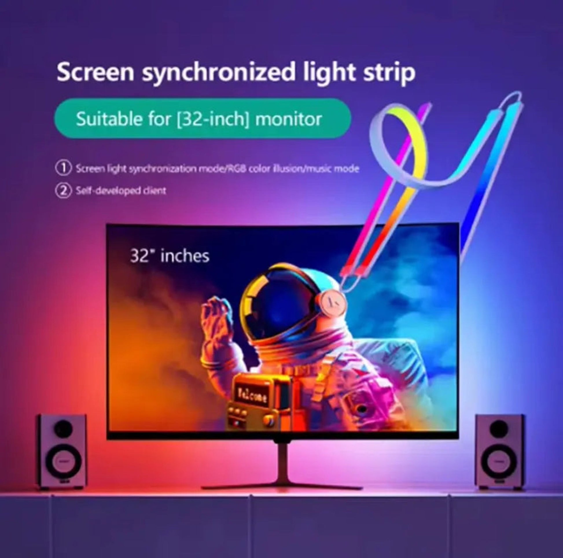 RGB Monitor Backlight - Smart Gaming LED Strip Lights