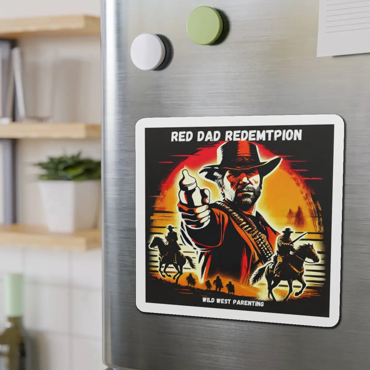 Red Dad Redemption | Die-Cut Magnets | Perfect for Red Dead Redemption fans  Geniogoods