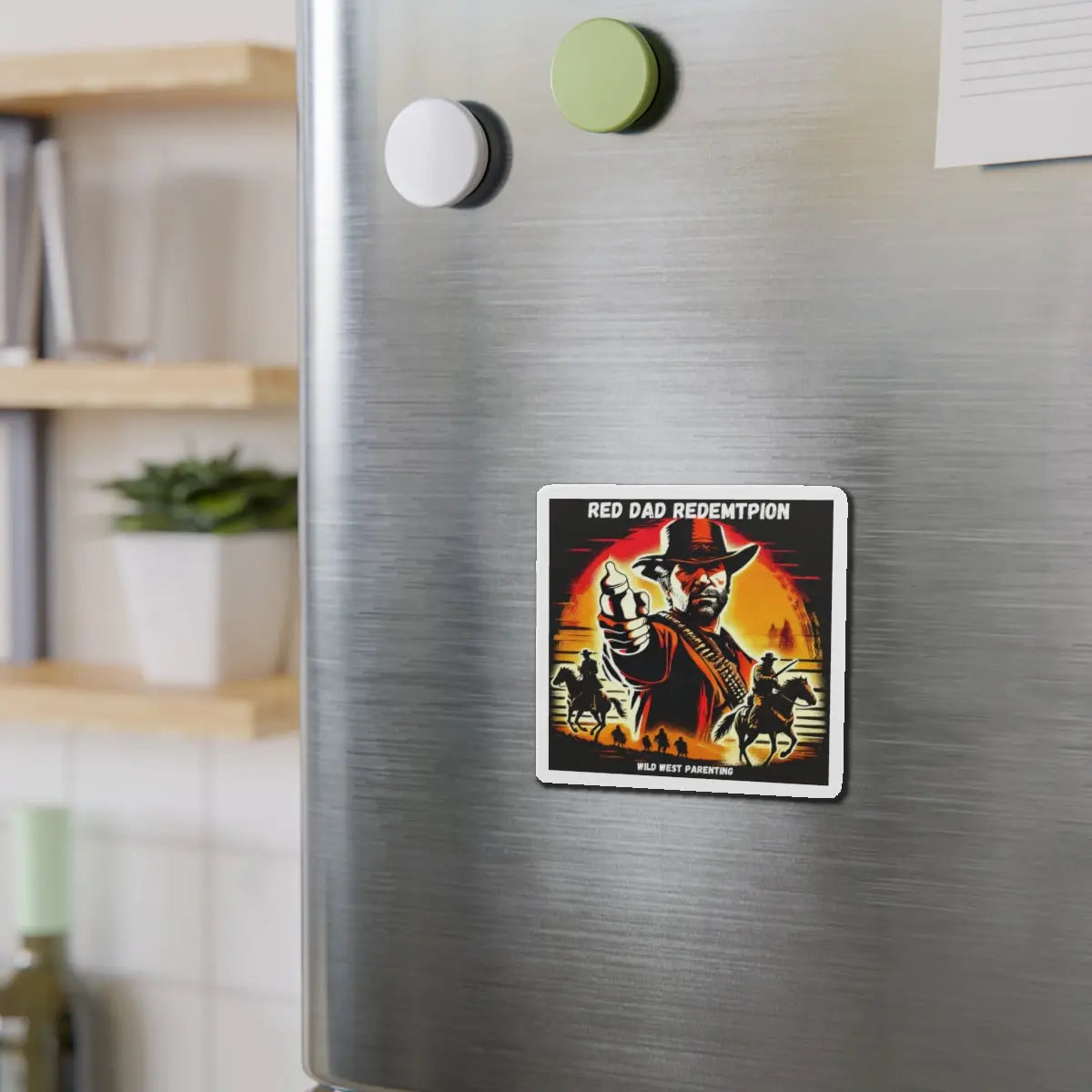 Red Dad Redemption | Die-Cut Magnets | Perfect for Red Dead Redemption fans  Geniogoods