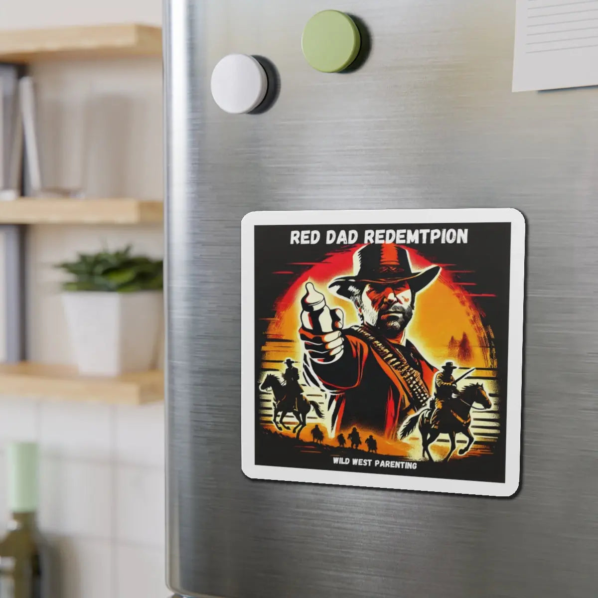 Red Dad Redemption | Die-Cut Magnets | Perfect for Red Dead Redemption fans  Geniogoods