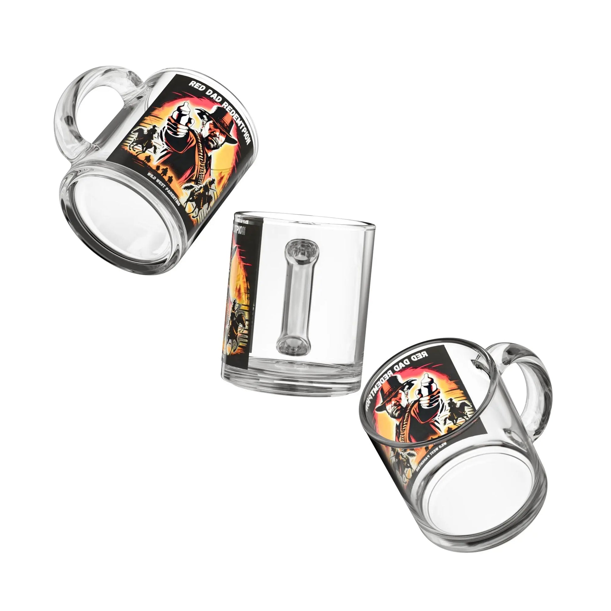 Red Dad Redemption | Funny 10oz Glass Mug | Perfect for Red Dead Redemption fans  Geniogoods