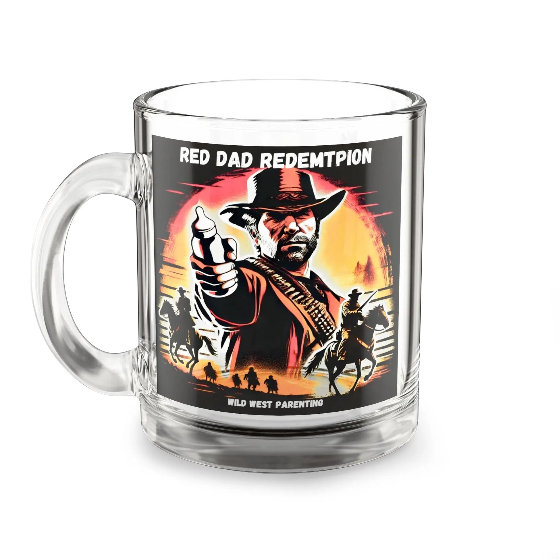 Red Dad Redemption | Funny 10oz Glass Mug | Perfect for Red Dead Redemption fans  Geniogoods