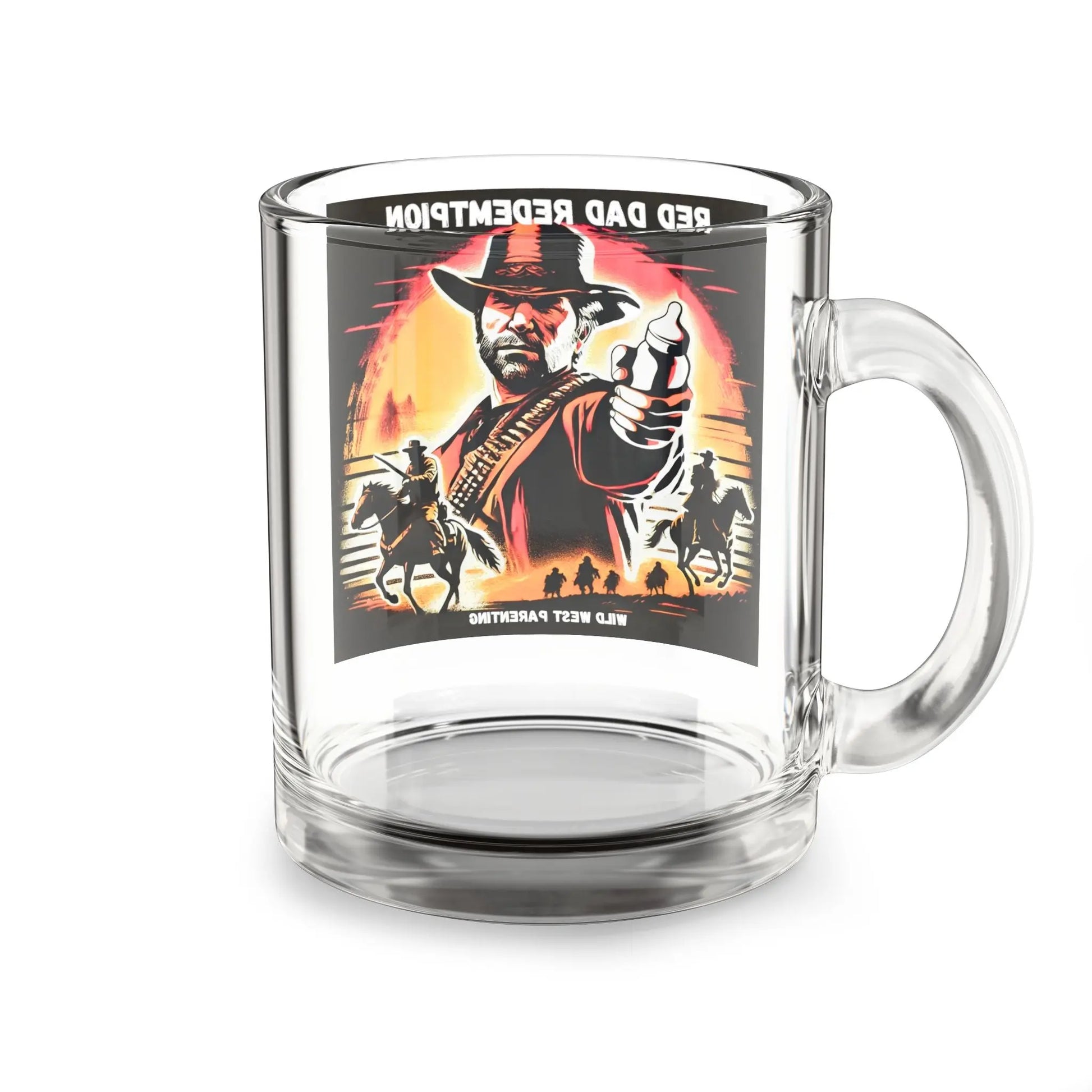 Red Dad Redemption | Funny 10oz Glass Mug | Perfect for Red Dead Redemption fans  Geniogoods