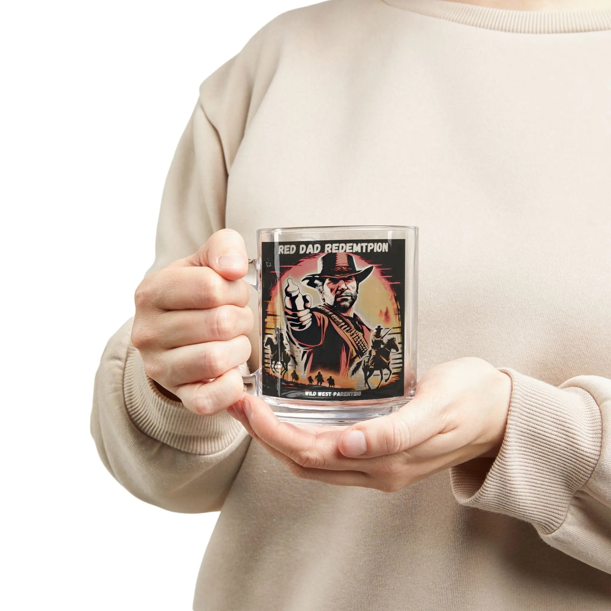 Red Dad Redemption | Funny 10oz Glass Mug | Perfect for Red Dead Redemption fans  Geniogoods