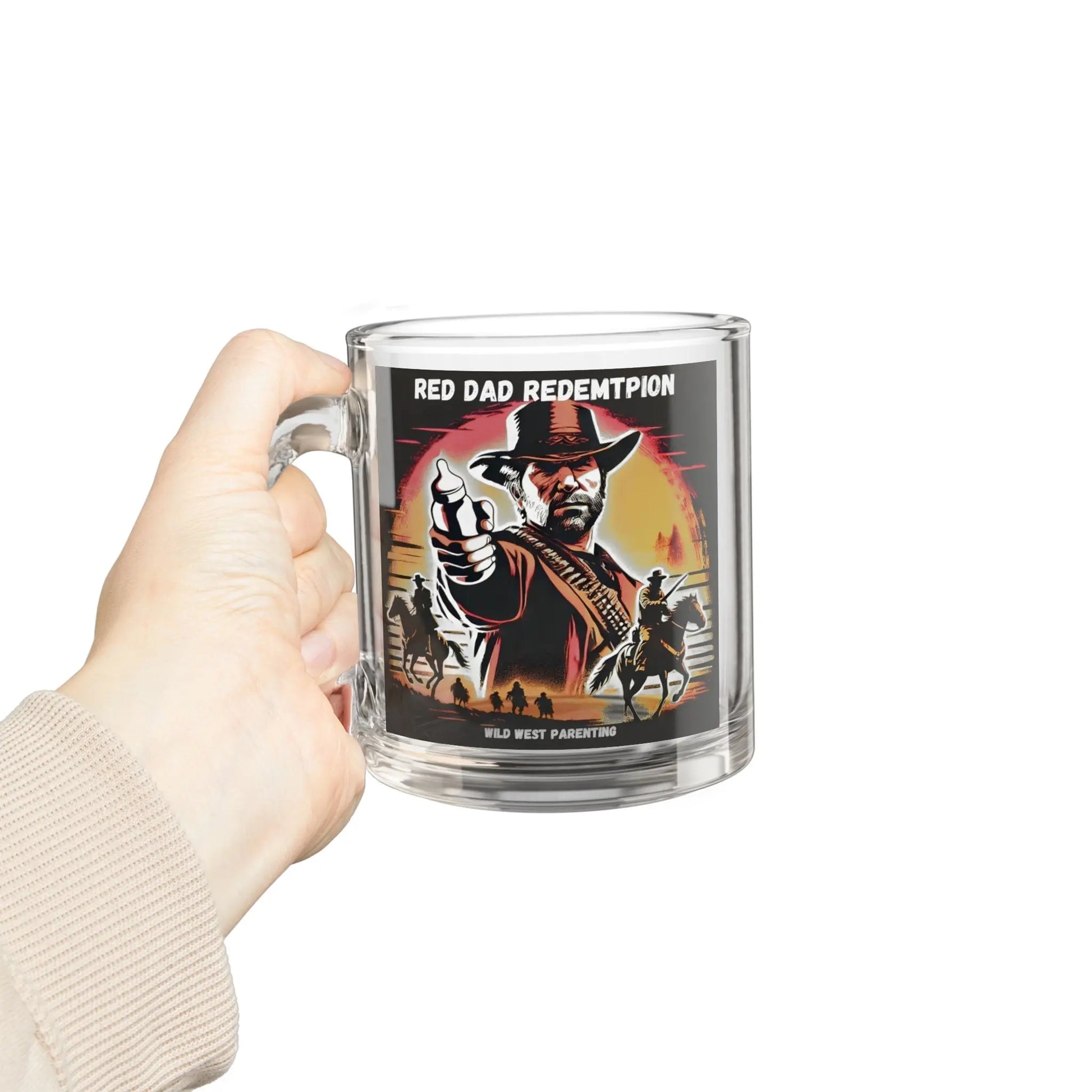 Red Dad Redemption | Funny 10oz Glass Mug | Perfect for Red Dead Redemption fans  Geniogoods