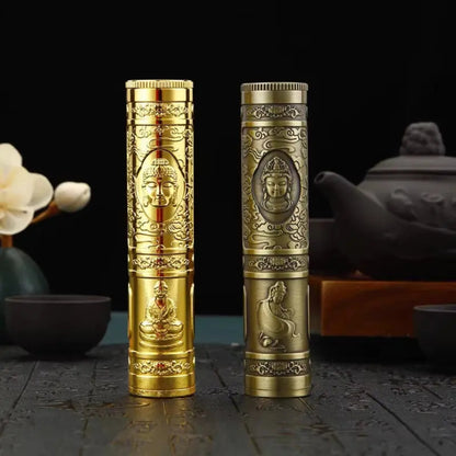 Retro Buddha Metal Incense Case | Portable Zinc Alloy Storage Box