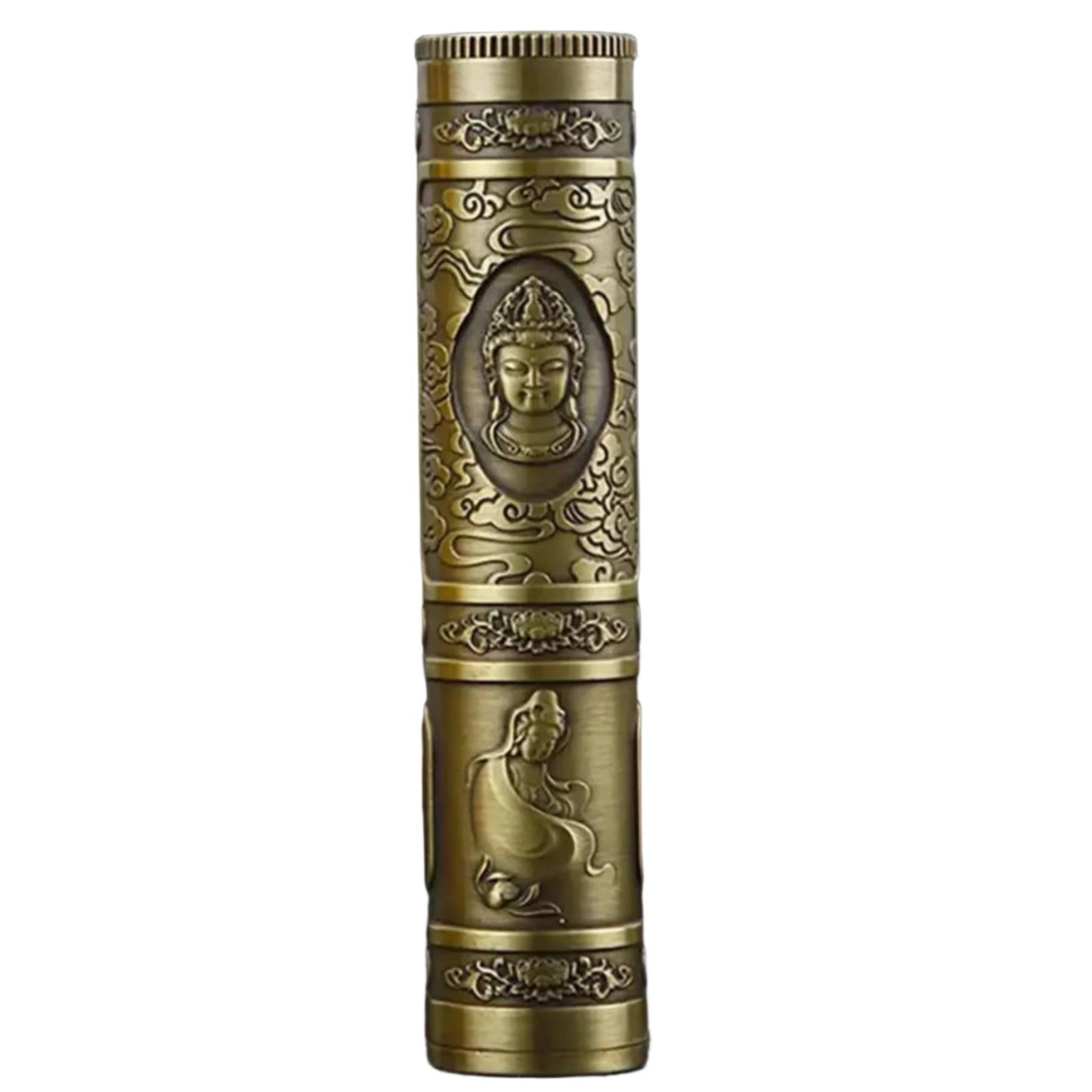 Retro Buddha Metal Incense Case | Portable Zinc Alloy Storage Box