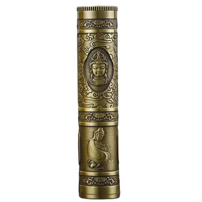 Retro Buddha Metal Incense Case | Portable Zinc Alloy Storage Box