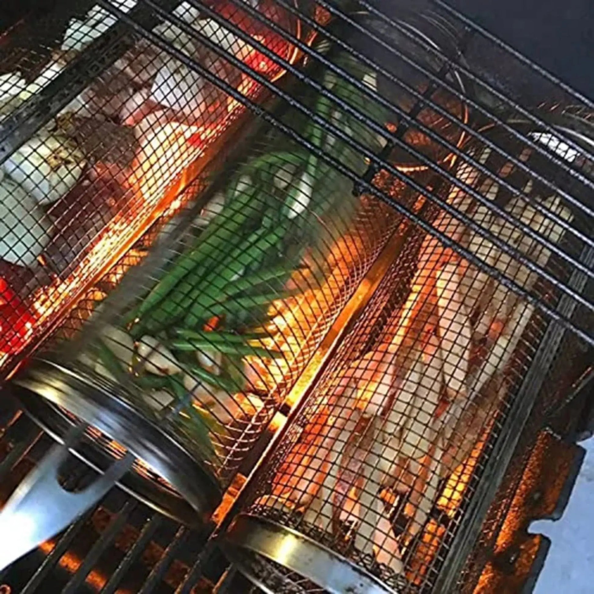 Rolling BBQ Grill Basket – Stainless Steel Mesh for Vegetables & Fish  Geniogoods