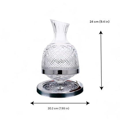 Rotating Crystal Whiskey Decanter – 1500ml Lead-Free with Tray  Geniogoods