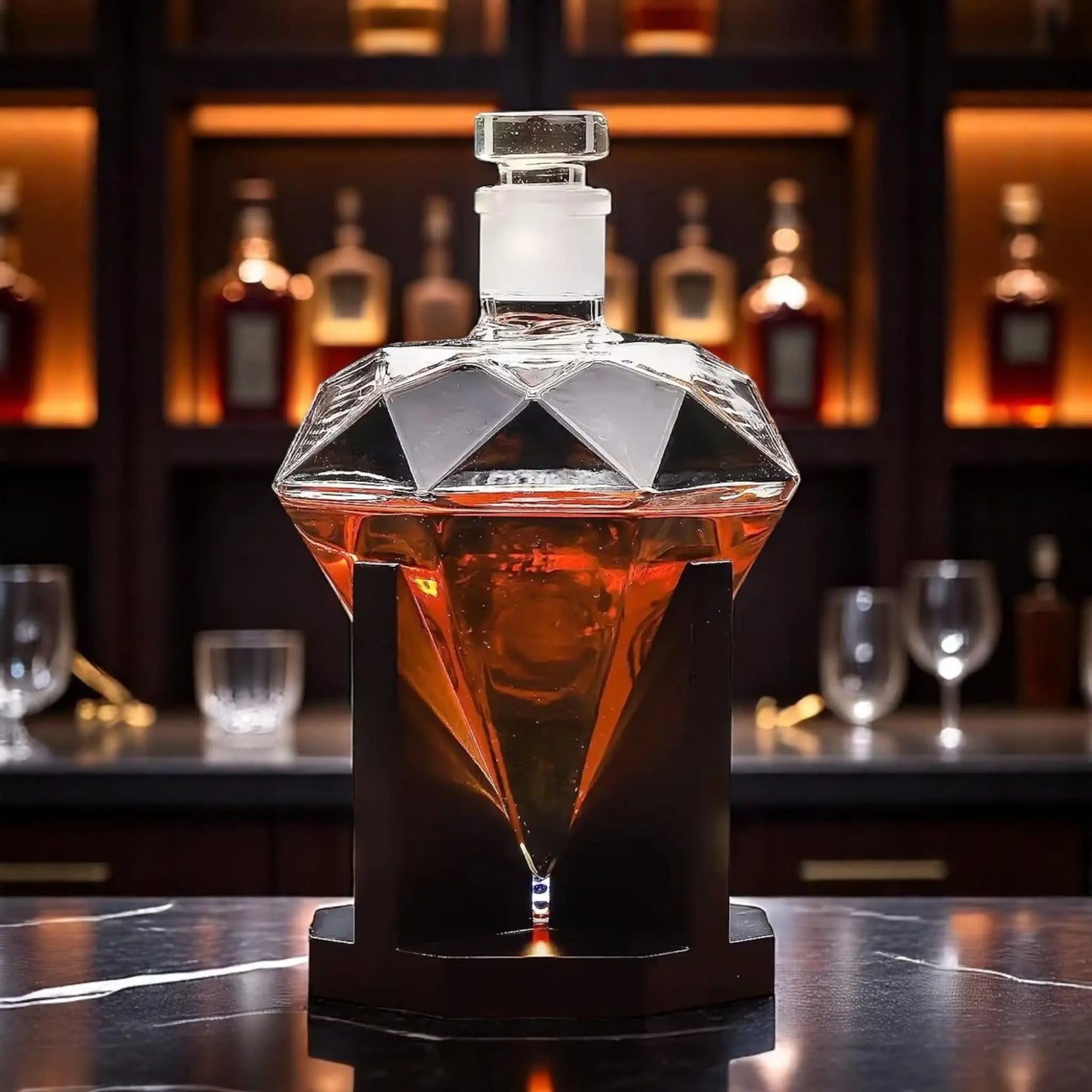 Rotating Whiskey Decanter 1500ml – Lead-Free Crystal Bottle  Geniogoods