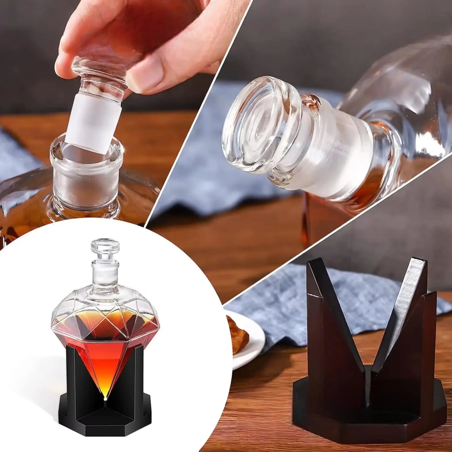 Rotating Whiskey Decanter 1500ml – Lead-Free Crystal Bottle  Geniogoods