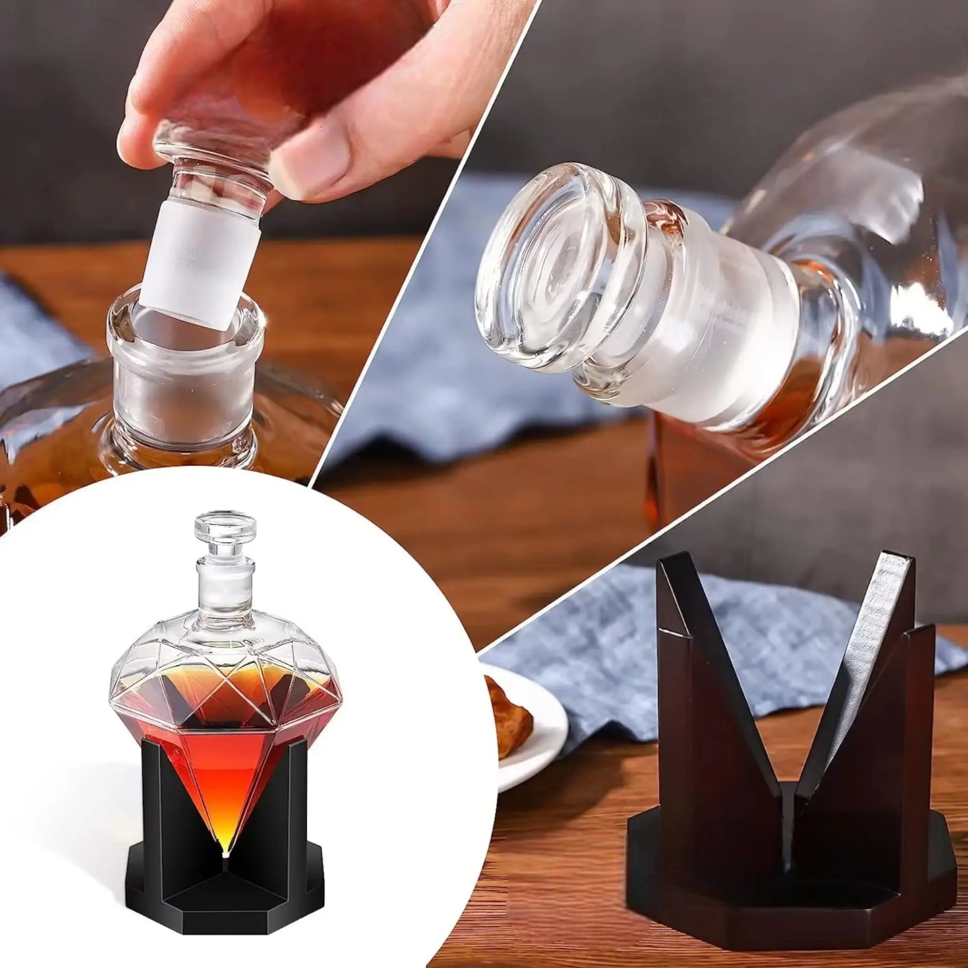 Rotating Whiskey Decanter 1500ml – Lead-Free Crystal Bottle  Geniogoods