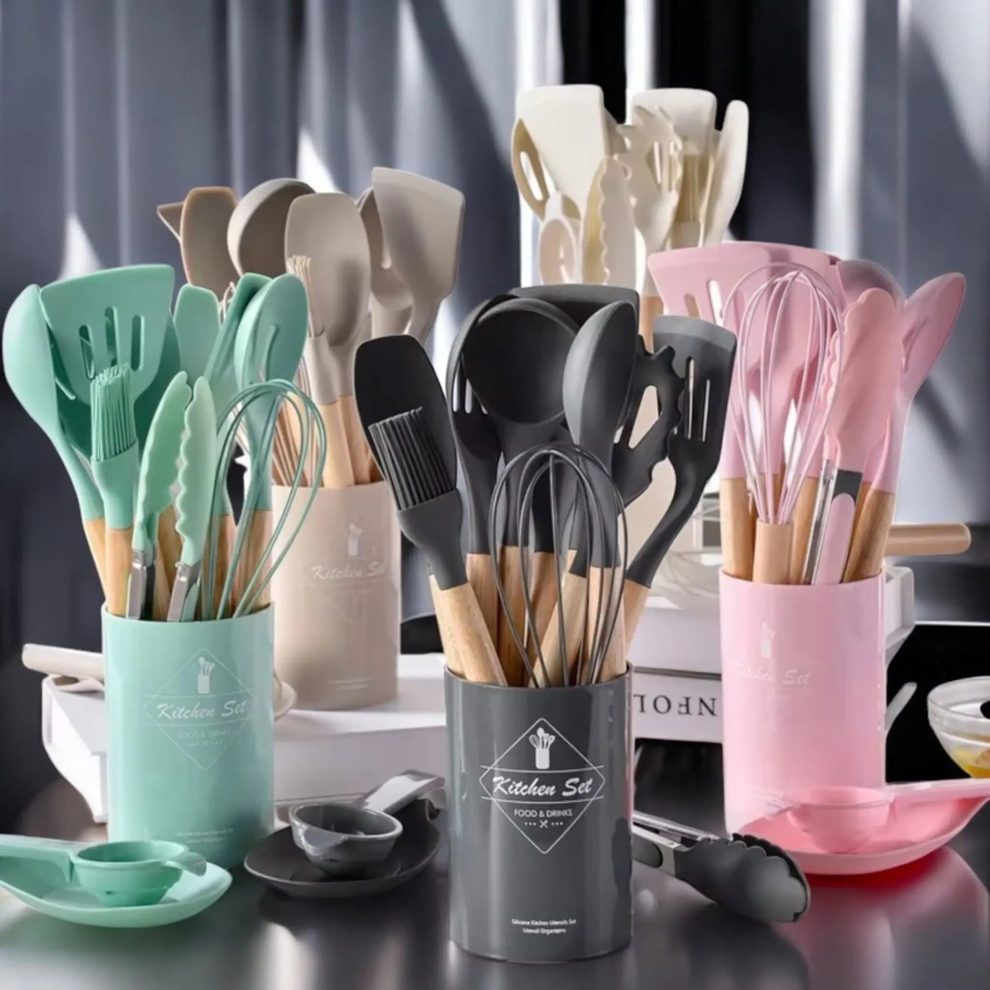 Silicone Cooking Utensils Set – 12PCS Heat-Resistant & Non-Stick Geniogoods