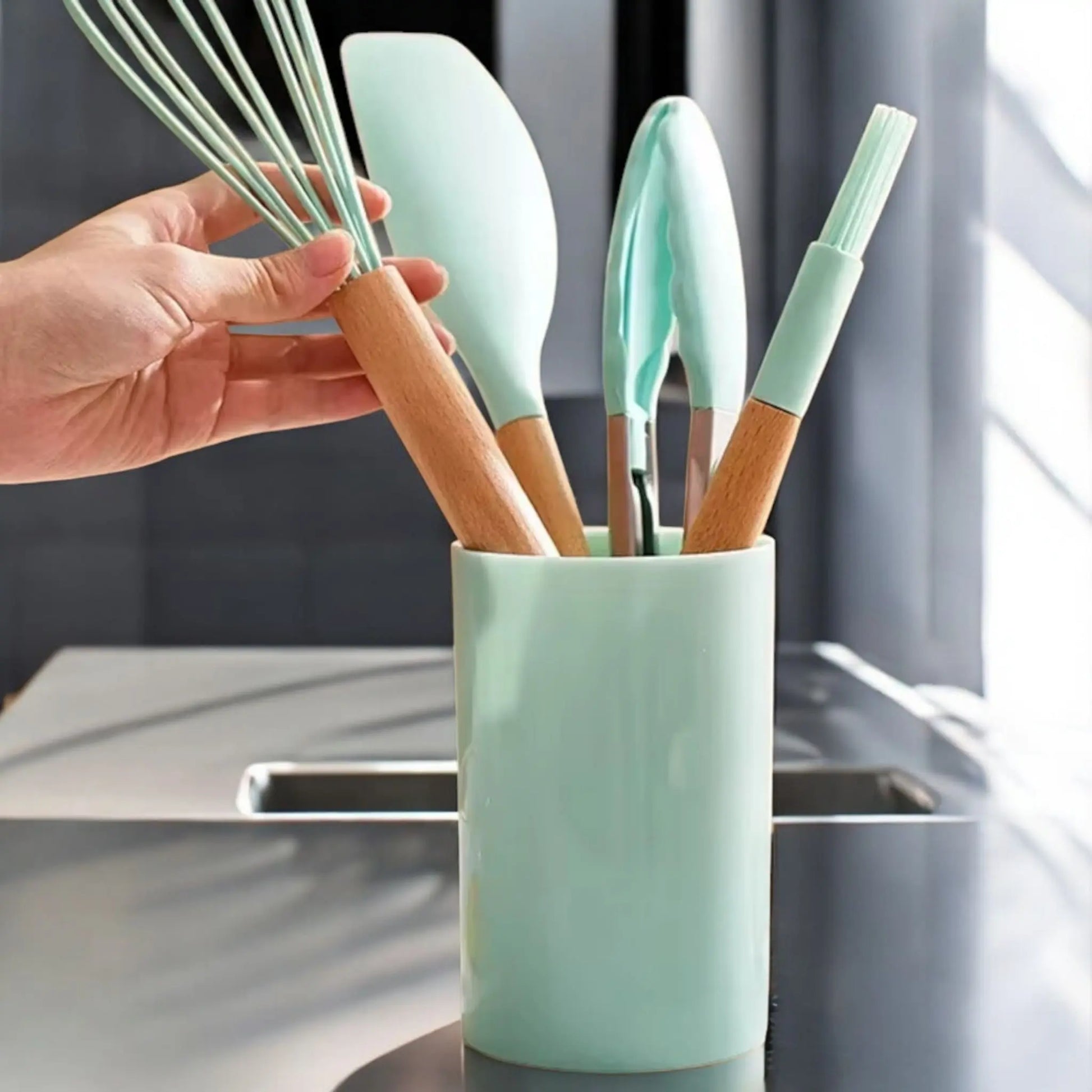 Silicone Cooking Utensils Set – 12PCS Heat-Resistant & Non-Stick Geniogoods