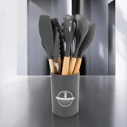 Silicone Cooking Utensils Set – 12PCS Heat-Resistant & Non-Stick Geniogoods
