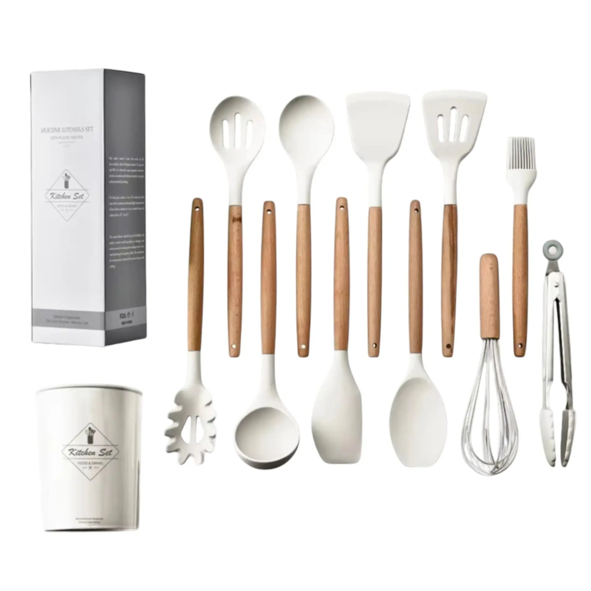 Silicone Cooking Utensils Set – 12PCS Heat-Resistant & Non-Stick Geniogoods
