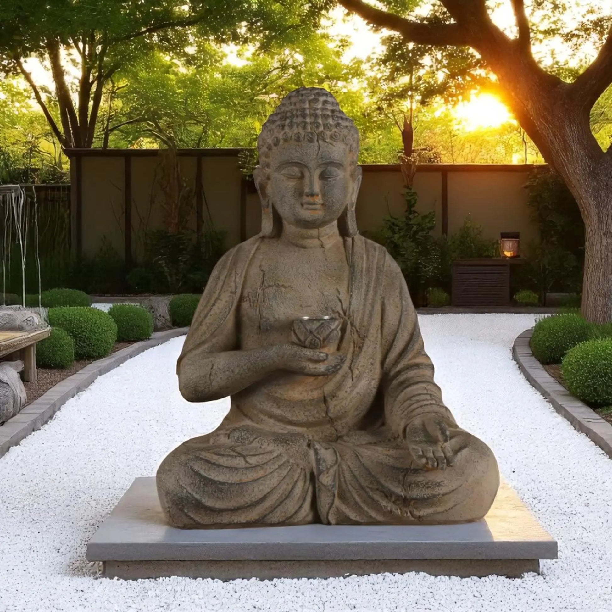 Solar Buddha Statue – Tranquil Resin Light for Zen Gardens  Geniogoods