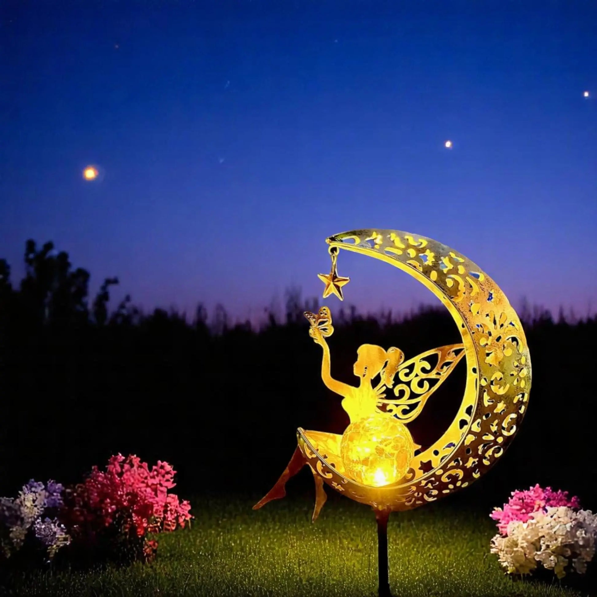 Solar Moon Fairy Garden Light – Magical Outdoor Decor for Night Gardens  Geniogoods
