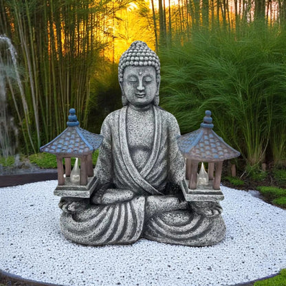 Solar Powered Buddha Garden Statue – LED Zen Decor with Pagodas  Geniogoods
