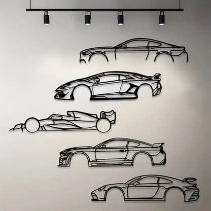 Sports Car Metal Wall Art – Luxury Car Line Decor for Auto Lovers  Geniogoods