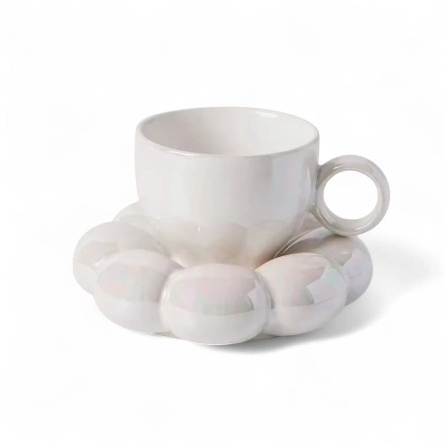 Sunflower Cloud Mug – Aesthetic Ceramic Cup & Saucer Set for Home & Office  Geniogoods