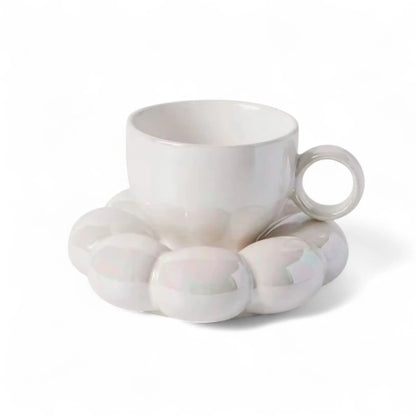 Sunflower Cloud Mug – Aesthetic Ceramic Cup & Saucer Set for Home & Office  Geniogoods