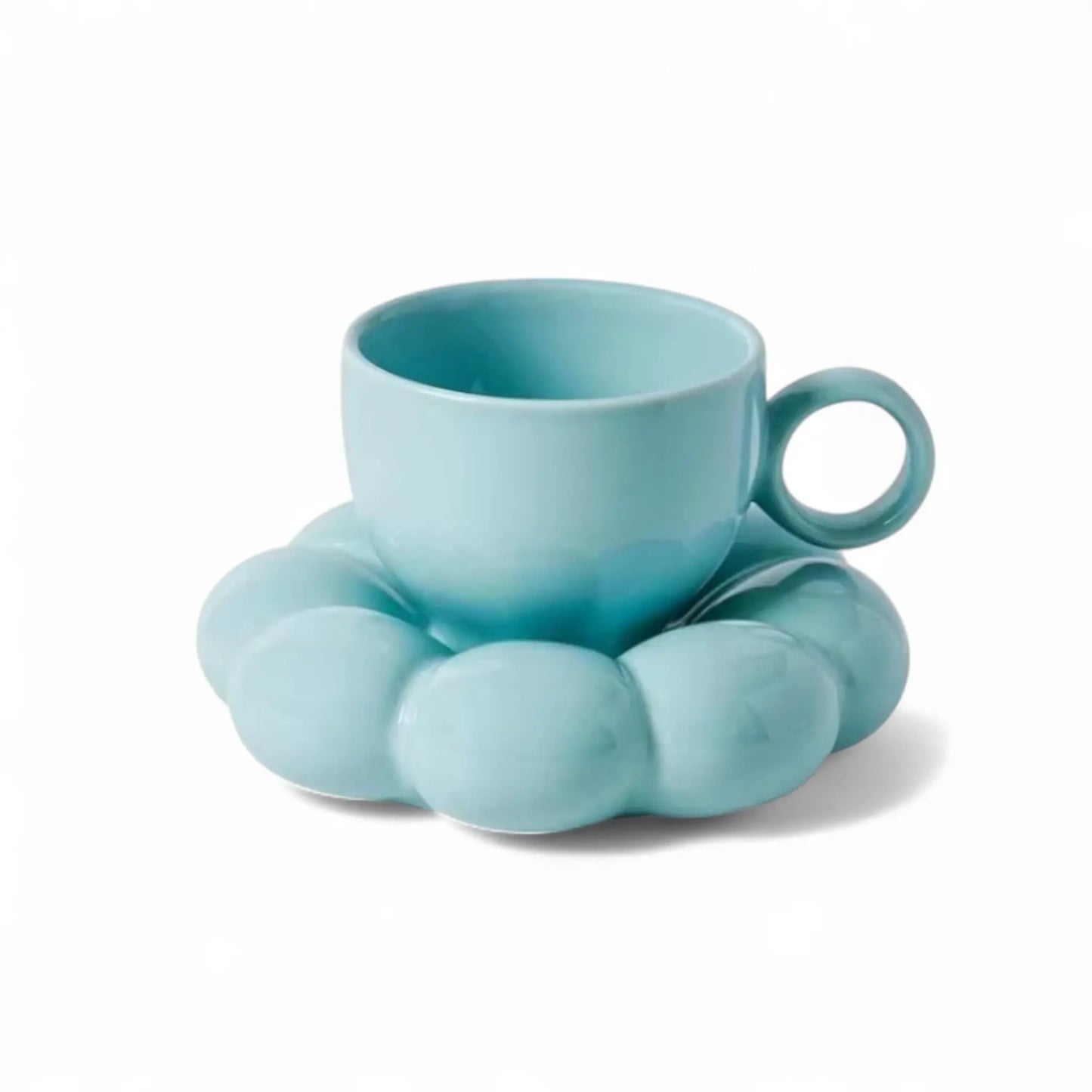 Sunflower Cloud Mug – Aesthetic Ceramic Cup & Saucer Set for Home & Office  Geniogoods