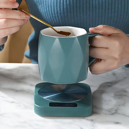 USB Heated Coffee Mug Warmer – 55°C Smart Cup Mat for Desk or Office  Geniogoods