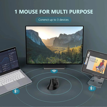 Vertical Ergonomic Wireless Mouse | Bluetooth 5.0 & USB Geniogoods