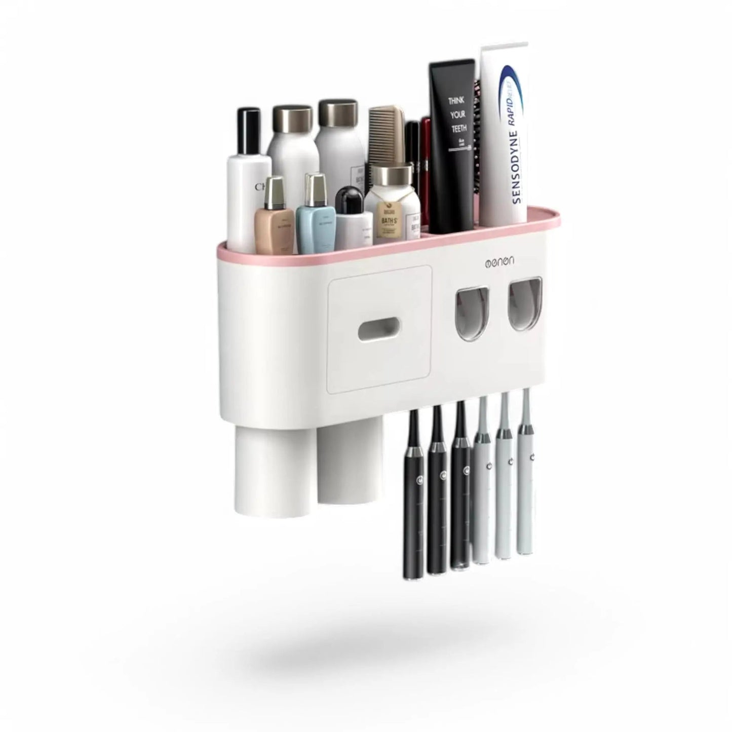 Wall-Mounted Toothbrush Holder with Dispenser – Magnetic Bathroom Rack  Geniogoods