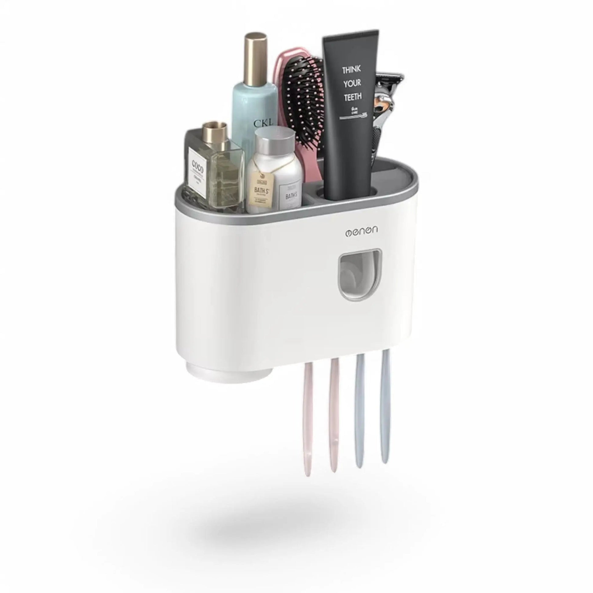 Wall-Mounted Toothbrush Holder with Dispenser – Magnetic Bathroom Rack  Geniogoods