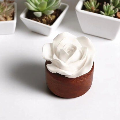 White Gypsum Rose Diffuser – Elegant DIY Scent Stone for Car & Home  Meta Description  Geniogoods