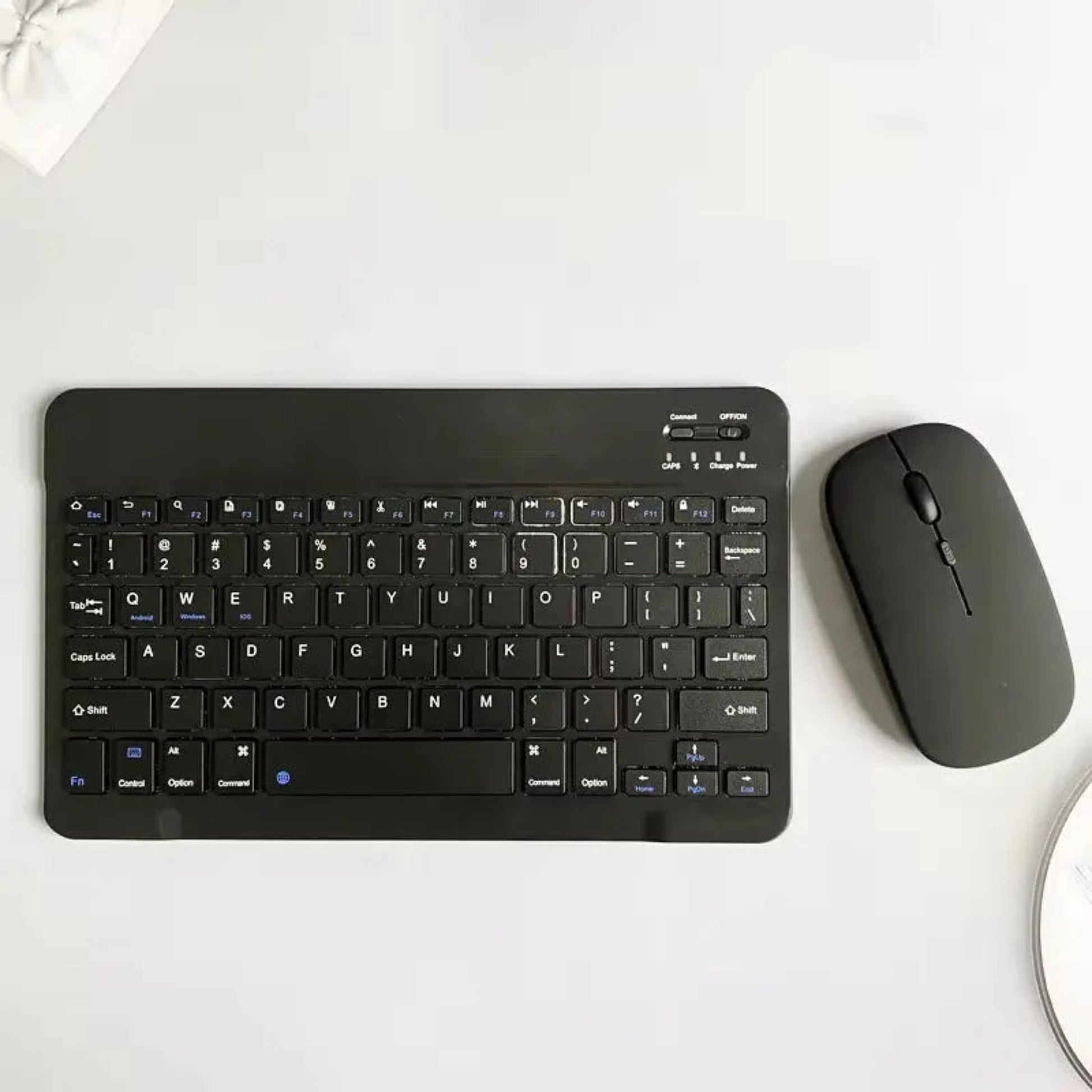Wireless Keyboard and Mouse Set | 10-Inch Compact Design for Tablets and Laptops