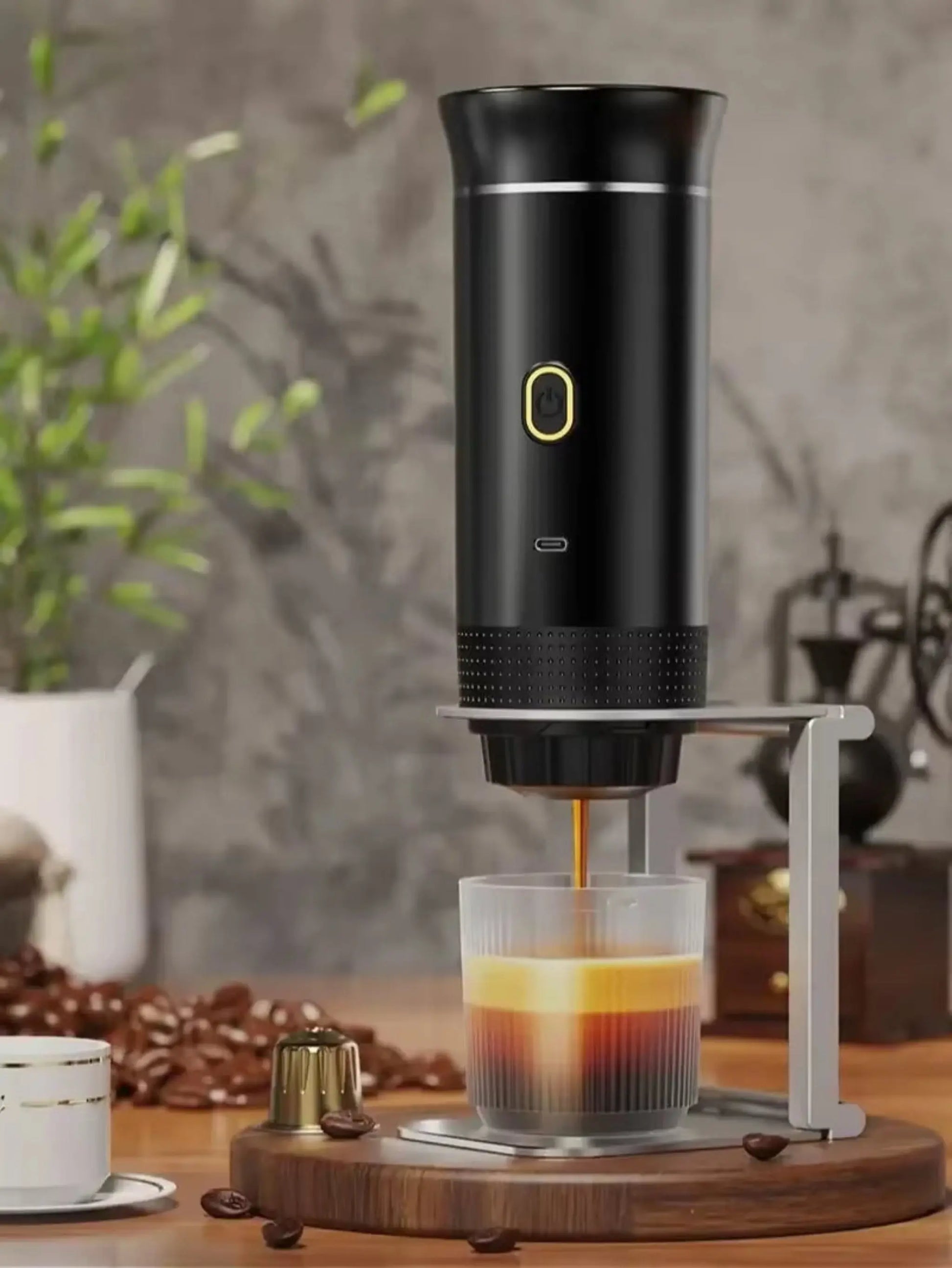 Wireless Portable Espresso Coffee Machine – 20 Bar, 3-in-1 Capsule