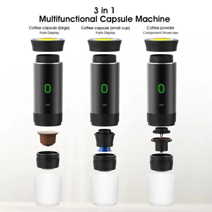 Wireless Portable Espresso Coffee Machine – 20 Bar, 3-in-1 Capsule