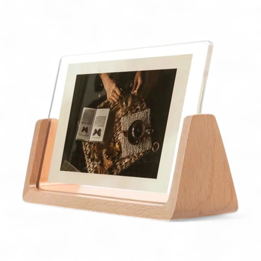 Wooden Acrylic Photo Frame – Minimalist Desktop Picture Holder  Geniogoods