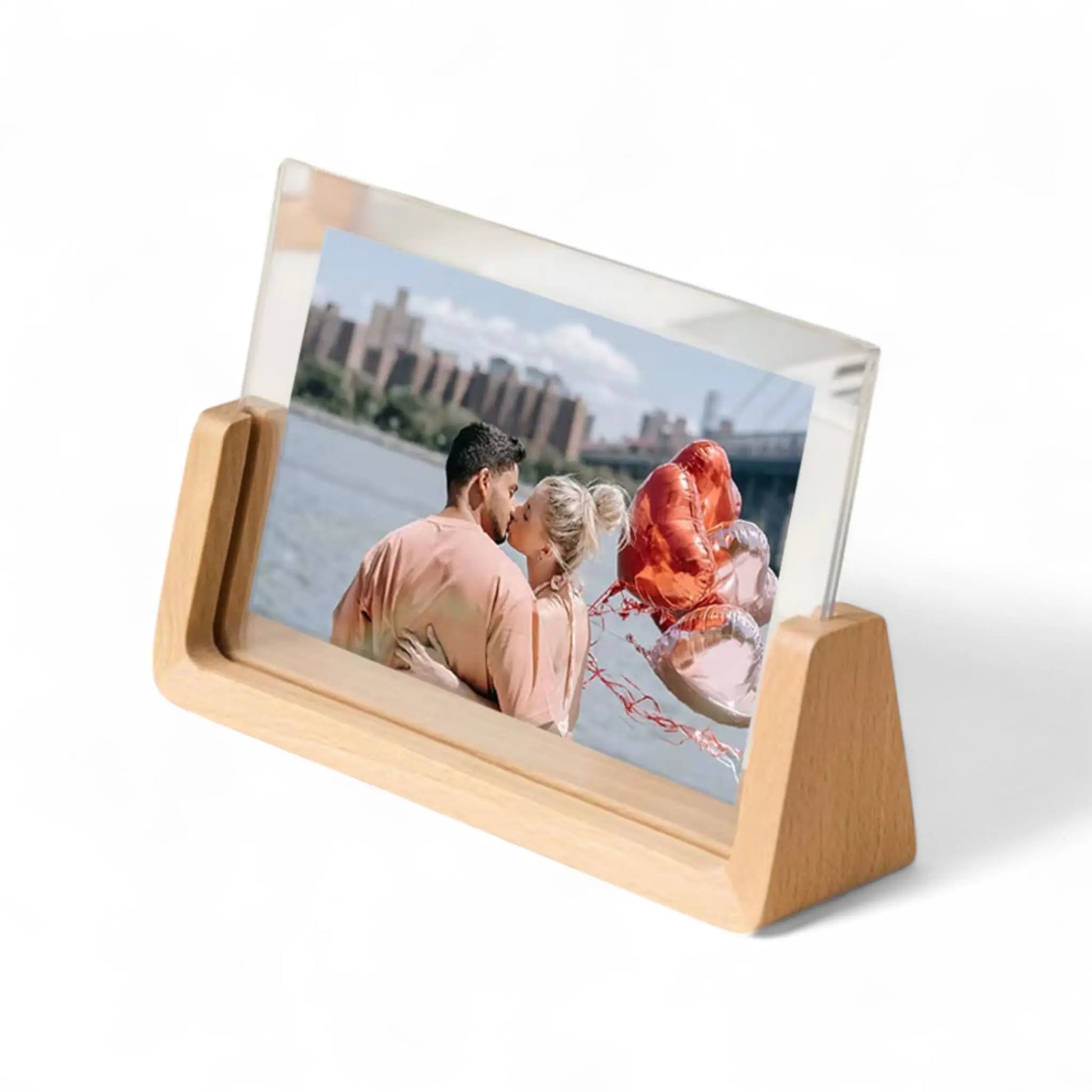 Wooden Acrylic Photo Frame – Minimalist Desktop Picture Holder  Geniogoods