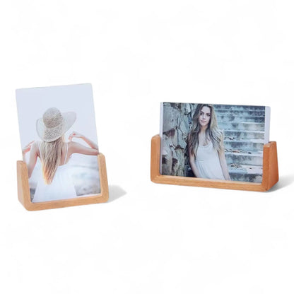 Wooden Acrylic Photo Frame – Minimalist Desktop Picture Holder  Geniogoods