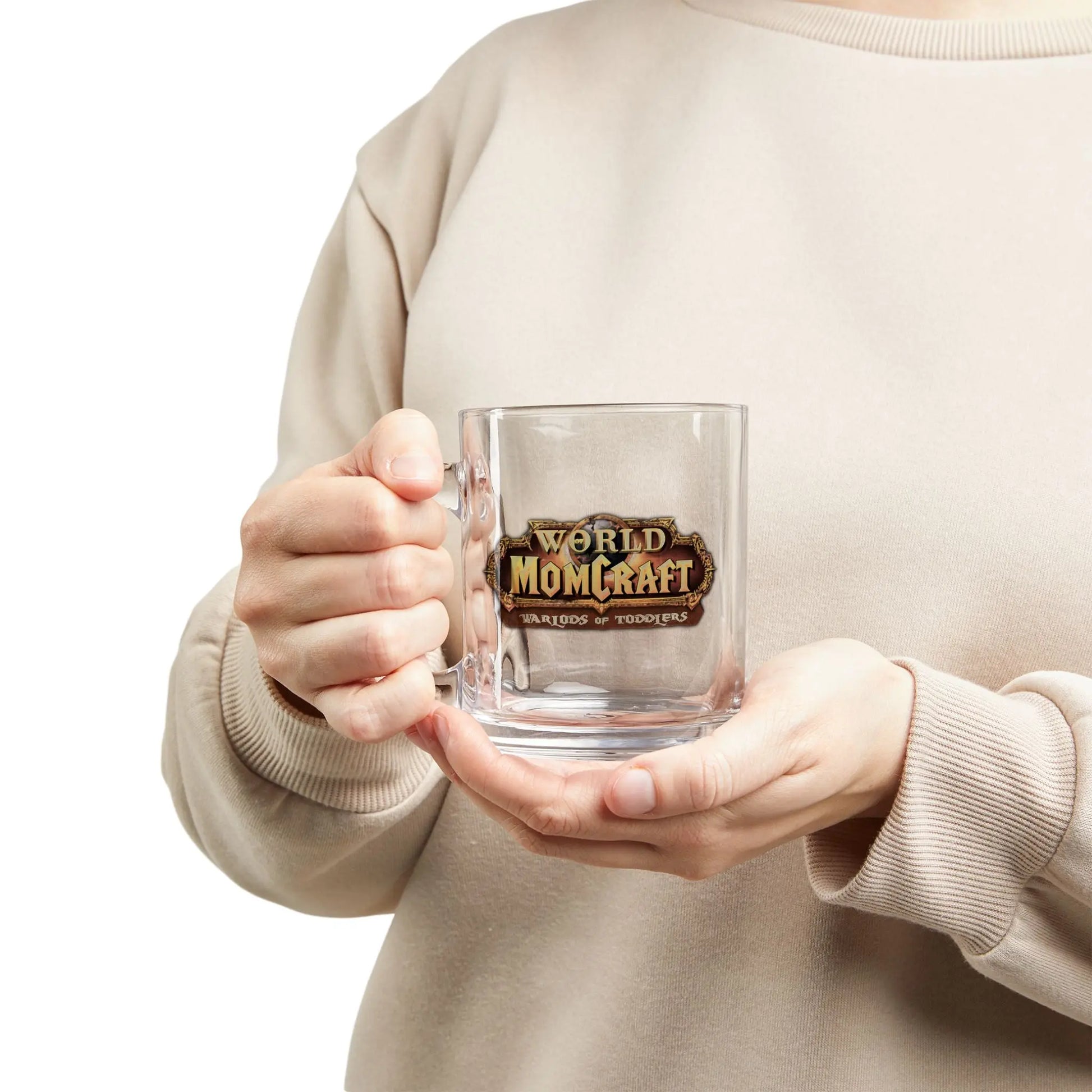 World of Momcraft | Funny 10oz Glass Mug | Perfect for World of Warcraft Moms  Geniogoods