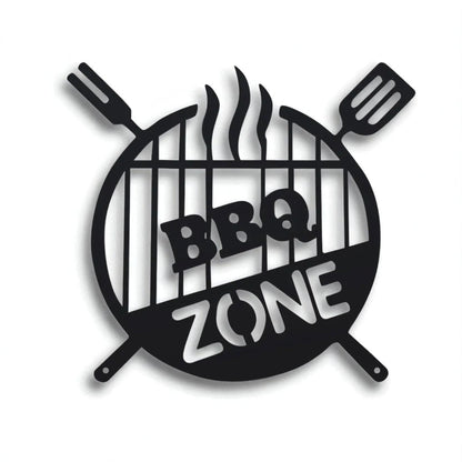BBQ Zone Metal Sign – Outdoor Grill & Patio Wall Decor