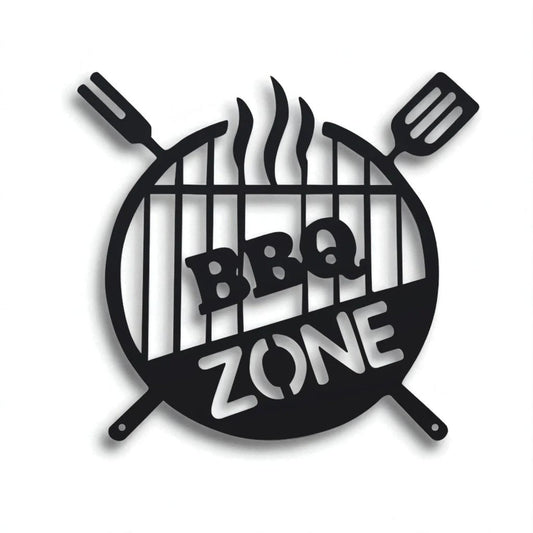 BBQ Zone Metal Sign – Outdoor Grill & Patio Wall Decor