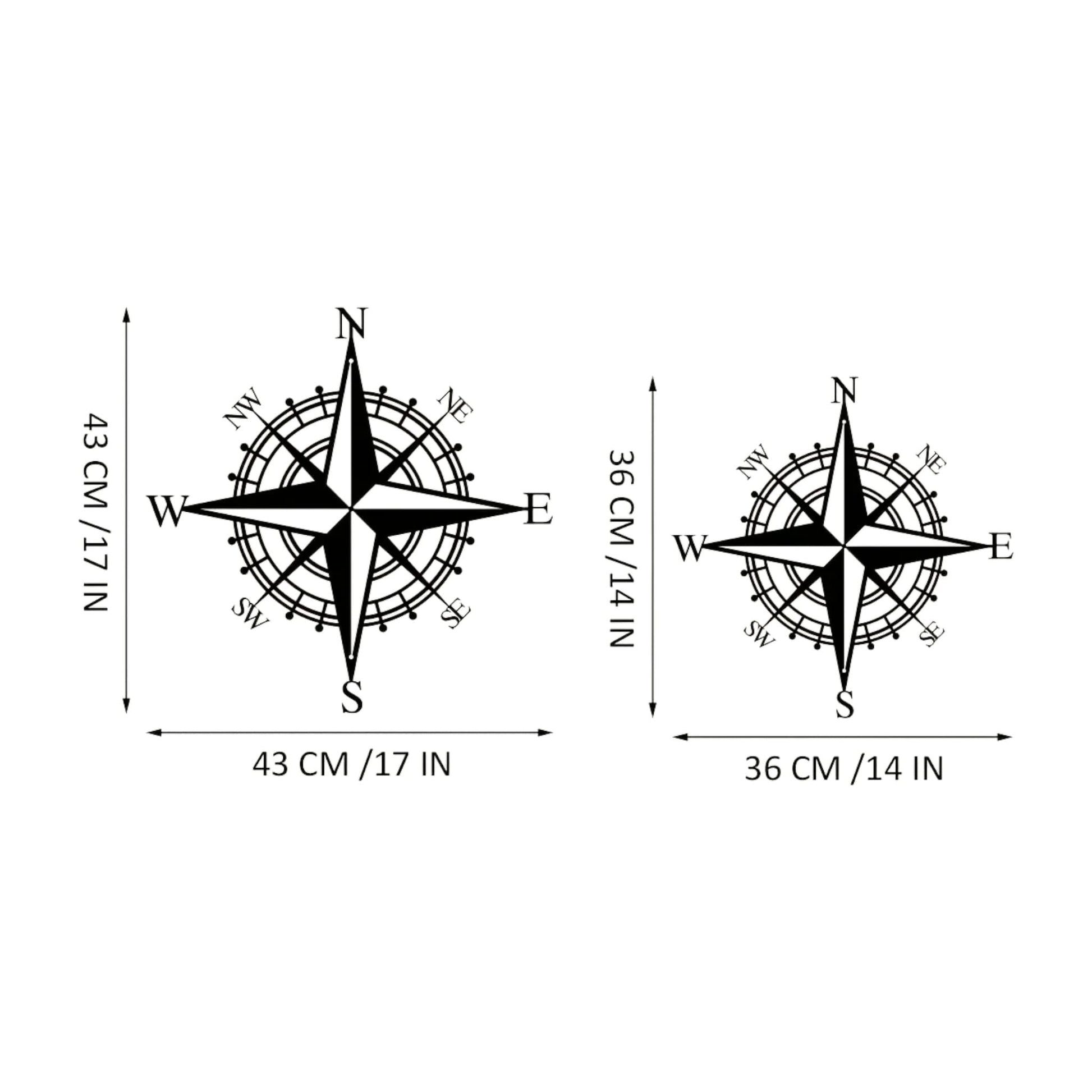Nautical Compass Wall Art – Metal Pirate Home Decor